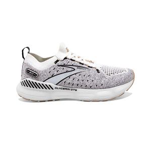 Brooks Glycerin StealthFit GTS 20 Womens Road Running Shoes White/Black/Grey | USA-ZQS987541